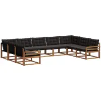 vidaXL Outdoor-Sofagarnitur 9 stk. Natürlich und Schwarz