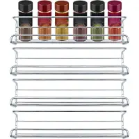 Intirilife Gewürzregal Set ohne Bohren 4 Hängeregale aus Eisen in Silber - 29.2 x 6.2 x 6.8 cm - Wandmontage mit selbstklebenden Haken oder Schrauben Gewürz Halterung Aufbewahrung Küchenregal