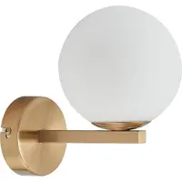 LUCANDE Bidolo Wandleuchte IP44 Messing - , Bidolo, dimmbar, Gold / Messing, für Badezimmer, Glas