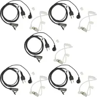 VHBW 5x Headset kompatibel mit Motorola MTP700, HT1250LS, HT1550, HT750, MTX8250LS, HT1550XLS, MTX8250, MTP810 EX Funkgerät - schwarz, Akustikschlauch