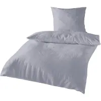 TRAUMSCHLAF Uni Seersucker Bettwäsche 200x220 cm + 2x 80x80 cm silber