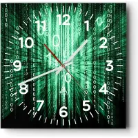 ARTTOR Wanduhr - Quadrat - Glasuhr - Abstrakt zusammenfassungszahlen - 30x30cm - Schleichendes Uhrwerk - Lautlos - zum Aufhängen bereit - Dekoration Modern - Wanddekoration aus Glas - C4AC30x30-2290