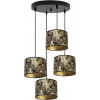 Light11 HOME Kronleuchter Pendelleuchte mit goldenem Muster – Moderne Hängelampe mit Lampenschirm, Deckenlampe für Wohnzimmer und Esszimmer