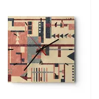 ARTTOR Wanduhr - Quadrat - Glasuhr - Abstraktion modern - 30x30cm - Schleichendes Uhrwerk - Lautlos - zum Aufhängen bereit - Dekoration Modern - Wanddekoration aus Glas - C3AC30x30-3863