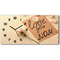 Tulup Wanduhr aus Glas – 60x30 cm - Glasbild - Glasuhr - Gehärtetes Glas - schwarze-zeiger - Muttertag