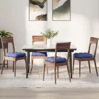 vidaXL "Schlussverkauf" Sitzkissen 4 Stück - Sitzauflage - Sitzpolster - Jeans blau 45x45x12 cm Stoff C5869