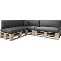 Sunnypillow Palettenkissen für Palettenmöbel - 8er Set - Palettenauflage für Palettensofa für Haus Garten - Palettenpolster mit abnehmbarem Bezug für Europaletten - Rückenkissen & Sitzkissen Anthrazit