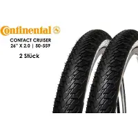 Continental 2 Stück 26 Zoll Contact Cruiser Fahrrad Reifen 26x2,00 Mantel 50-559 Tire E-25 schwarz