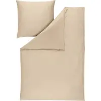 Estella Mako-Satin Uni Bettwäsche Valetta 135x200 cm + 80x80 cm kiesel
