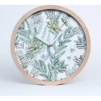 Tulup Holzuhr 20fi cm wanduhr - weiße Spitzen - Blüten und Blätter