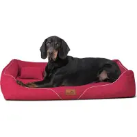 Tierlando Orthopädisches Hundebett WILLIAM Couture | Bequemes Hundesofa - Größe: 160x110cm | Farbe: 04 Dunkelrot