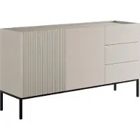 Mirjan 24 Kommode Como 150 2D3SZ, Stilvoll Wohnzimmer Sideboard mit 3 Schubladen und 2 Türen, Wohnzimmer Highboard, Kollektion (Farbe: Cashmere)
