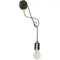 Licht-Erlebnisse Exotische Wandleuchte (Landhaus, Messing, E27) Messinglampe Landhausleuchte Flurlampe Wandlampe