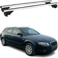 Omac Dachträger Grundtäger für Audi A4 B7 Avant 2004-2008 75kg Aluminium Silber 2 tlg