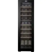 Cavin Freistehender Weinkühlschrank - Northern Collection 27 Black | Zwei Temperaturzonen 5 bis 18°C| Kompressorkühlung | 2 Zonen | UV-Glasr | Holzregale