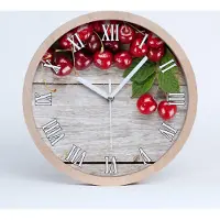 Tulup Holzuhr 25fi cm wanduhr - weiße Spitzen - Kirschholz