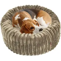 BOUTIQUEZOO BOUTIQUE ZOO Donut Hundebett S 47 cm Olivgrün | Rundes Hundekörbchen mit Kissen | rutschfest & pflegeleicht