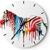 ARTTOR Wanduhr - Rund - Glasuhr - Zebra Detail digital wild - 40x40cm - Schleichendes Uhrwerk - Lautlos - zum Aufhängen bereit - Dekoration Modern - Wanddekoration aus Glas - C3AR40x40-3057