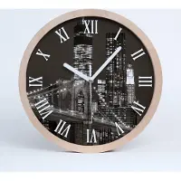 Tulup Holzuhr 20fi cm wanduhr - weiße Spitzen - Manhattan New York