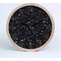Tulup Holzuhr 25fi cm wanduhr - schwarze Spitzen - Konstellation