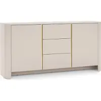 Masseno Kommode AVORIO 168 cm Sideboard mit 3 Schubladen und 2 Türen für Wohnzimmer Schlafzimmer Modern 168x39x84 cm Kaschmir / Kaschmir