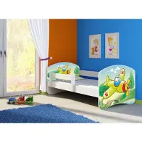 Clamaro Kinderbett, Babybett 70x140, 80x160, 80x180cm Juniorbett, Kind, Motiv, Schublade , Bett Farbe:29 Flieger, Ausführung:Ohne Bettkasten, Bett Größe:160 x 80 cm