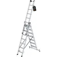Proregal Stufen-Mehrzweckleiter 3-teilig mit nivello-Traverse 3x7 Stufen