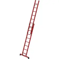 MUNK Günzburger Steigtechnik Munk Sprossen-Schiebeleiter 2-teilig GFK mit nivello-Traverse 2x8 Sprossen