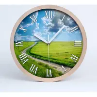 Tulup Holzuhr 20fi cm wanduhr - weiße Spitzen - Pfad in der Wiese
