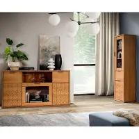 Lomadox Wohnzimmermöbel Set 2-teilig modern in Eiche FABRIANO-161