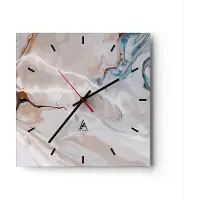 ARTTOR Wanduhr - Quadrat - Glasuhr - Abstraktion modern - 30x30cm - Schleichendes Uhrwerk - Lautlos - zum Aufhängen bereit - Dekoration Modern - Wanddekoration aus Glas - C3AC30x30-4050