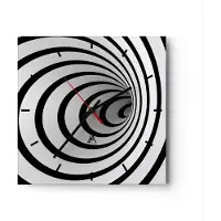 ARTTOR Wanduhr - Quadrat - Glasuhr - Spirale abstrakt komposition - 30x30cm - Schleichendes Uhrwerk - Lautlos - zum Aufhängen bereit - Dekoration Modern - Wanddekoration aus Glas - C3AC30x30-2648