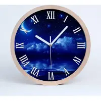 Tulup Holzuhr 20fi cm wanduhr - weiße Spitzen - Himmel in der Nacht