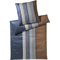 JOOP! Mako-Satin-Kissenbezug einzeln Cornflower Stripes Farbe deep ocean Größe 40x80 cm