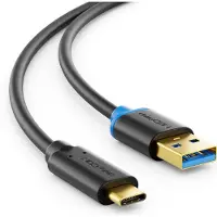 DeleyCON 2m USB-C 3.0 Ladekabel Schnellladekabel USB 3.1 Gen 1 Typ-C auf USB A - Kompatibel mit Fold S10 S10E S10 Plus S10 5G S9 S9 Plus Note 9 8 7 - Schwarz