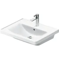 Duravit D-Neo Waschtisch, 600x480mm, 1 Hahnloch, mit Überlauf, weiß Hochglanz, 2367600000
