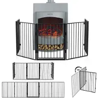 Juskys Metall-Ofengitter / Kaminzaun - 300 cm - Inkl.