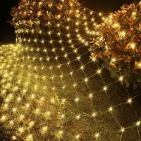 ROSNEK 3x2M 320LEDs Lichternetz 8 Lichtmodi Lichterkette Weihnachten Lichtervorhang Party Garten Deko, Warmweiß