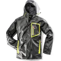 Bullstar PolyurethanRegenjacke ULTRA (Farbe schwarz/lime, Größe M, regendicht)