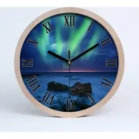 Tulup Holzuhr 20fi cm wanduhr - schwarze Spitzen - Nordlicht