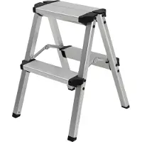 Craftfull Doppel-Klapptritt CF-131A | Aluminium-Trittleiter - Anti-Rutsch - Leiter - Klappbar - Sicherheitsbügel - 150 kg - 2-5 Stufen (2 x 2 Stufen)