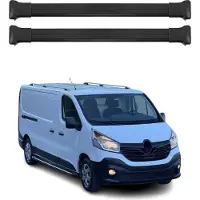 Omtec Dachträger Grundtäger für Renault Trafic 2014-2025 75kg Aluminium Schwarz 2 tlg