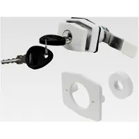 Markenlos Push Lock Klappenschloss Hexagon in Weiß für Serviceklappen in Wohnwagen, Wohnmobil, Caravan und Boot