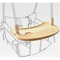Markenlos Holztablett für Babyschaukel – Hängesessel-Zubehör, Montessori-Spieltisch aus Naturholz für Kleinkinder, abnehmbares Sicherheitsdesign für Innenräume
