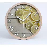Tulup Holzuhr 20fi cm wanduhr - weiße Spitzen - Zitronenholz