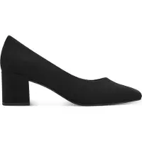 Marco Tozzi Damen Pumps Blockabsatz samtige Haptik Karreé 2-22424-42, Größe:41 EU, Farbe:Schwarz