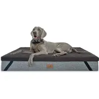 Tierlando Ortho-Topper High-Tech-Velours | Orthopädische Hundematratzenauflage waschbar - Größe: 100x80cm | Farbe: 01 Braun
