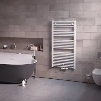 Ximax Handtuchwärmer Badheizkörper gerade Badheizung Mittelanschluss Alpha-MA Weiss Höhe 1121 mm, Breite 700 mm, 706 Watt