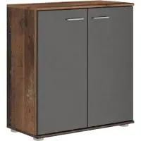 Masseno Kommode MICHELE 71 cm Sideboard mit 2 Türen für Wohnzimmer Schlafzimmer Modern 71x35x75 cm Braun / Hellgrau