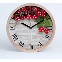 Tulup Holzuhr 25fi cm wanduhr - schwarze Spitzen - Kirschholz